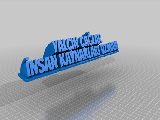 yalçın isimlik by ertanç özelleştirilmiş 3d print model - Mito3D