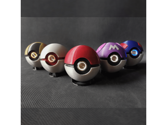 pokeball led buton gizli menteşe modeller by lmabarca 3d print model - Mito3D