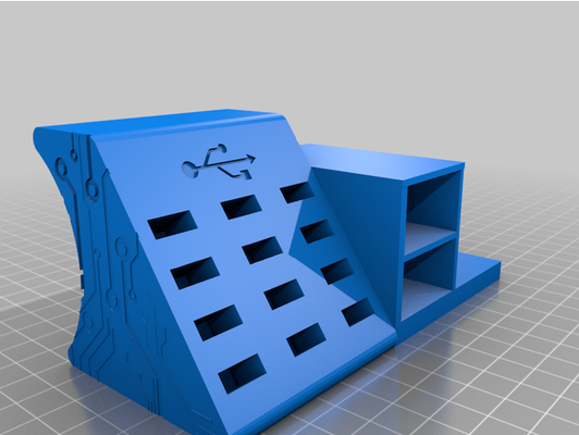 usb soporte escritorio organizador by cazando ágilmente oficina organización 3d print model - Mito3D