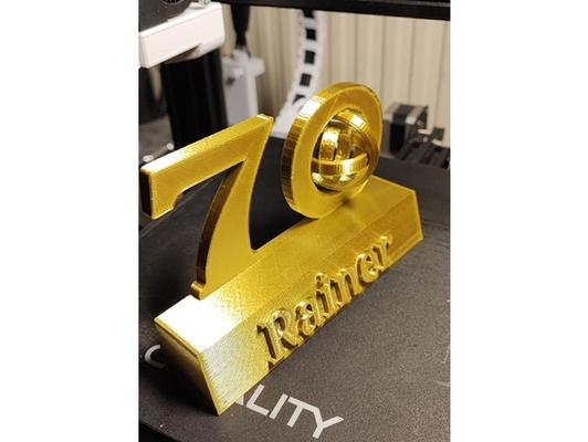 happy 70th birthday sculpture gyroscope by 2022 decoration 3d print model - Mito3D