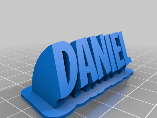 my personalizzato spazzare 2 line piatto daniel by dslopez29 3d print model - Mito3D