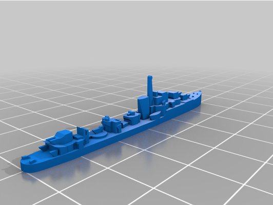 uk m-class destroyer by fboes poly naval miniature tabletop victory at sea war world 2 3d print model - Mito3D