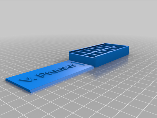 my customized stackable multi box slide lid text compartments by jgustavo2501 3d print model - Mito3D