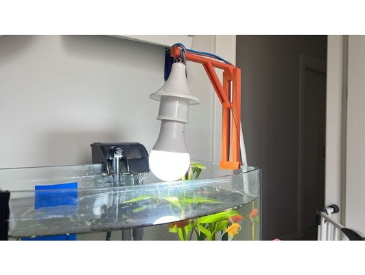 aquarium light holder by mcaninci aquairum bulb creality hook led lightbulb 3d print model - Mito3D