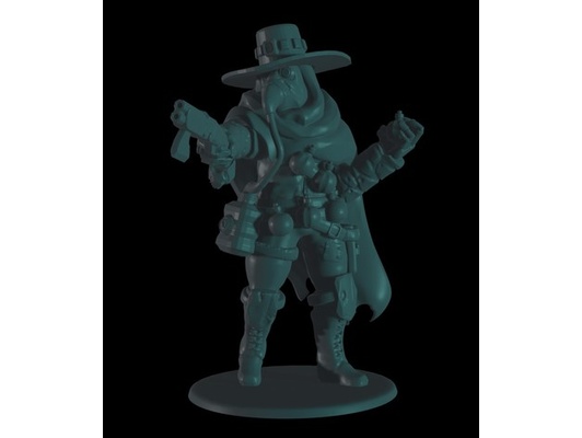 pest arzt grenadier by strategische ebene cowboy dnd miniatur ttrpg wargaming seltsam westen 3d print model - Mito3D