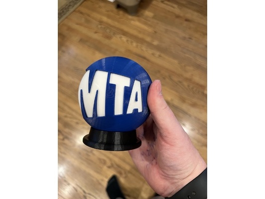 mta logo ball display by matt lerouu train 3d print model - Mito3D