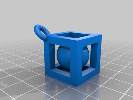 sphère cube porte clés by mousse bananes 3d print model - Mito3D