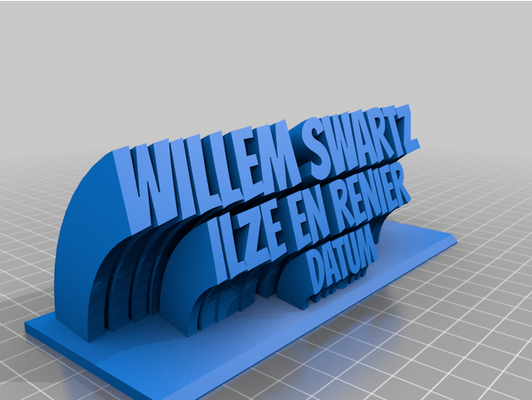 willem targhetta 3 by ronnybotha34 personalizzato 3d print model - Mito3D