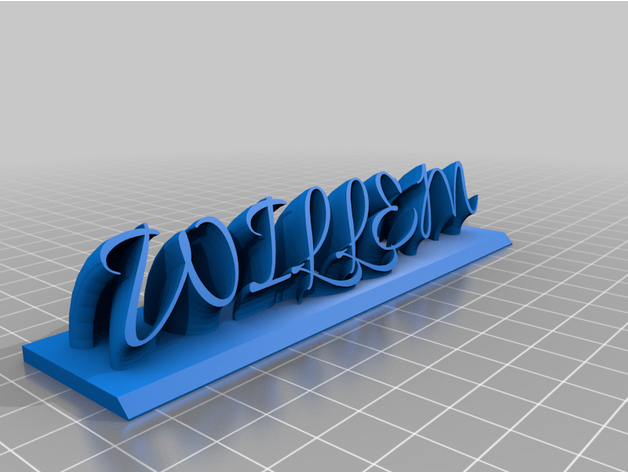 willem nametag 3 by ronnybotha34 customized 3D print model - Mito3D