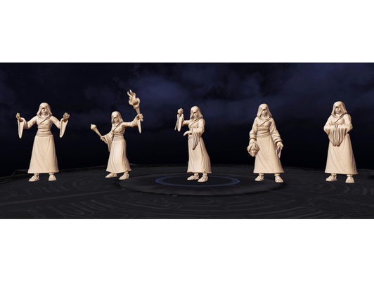 herosape female cultists by jcnaz cultist dnd miniature evil heroscape tabletop gaming wargaming zealot 3d print model - Mito3D