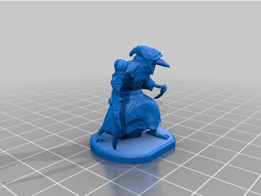 kenku mini 25mm base place magnet by warsenius 28mm dnd miniature dungeons dragons ttrpg 3d print model - Mito3D