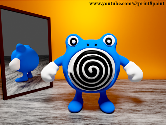 poliwhirl by print8paint figura modelo multicolor pokemon 3d print model - Mito3D