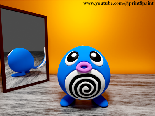 poliwag by print8paint figura modello multicolore pokemon 3d print model - Mito3D