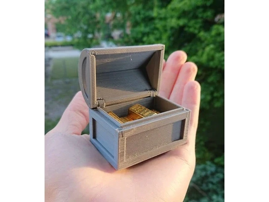 mini treasure chest - simple print & build by cpomeroy box desk herb jewellery jewelry keepsake salt storage sweets trinket 3d print model - Mito3D