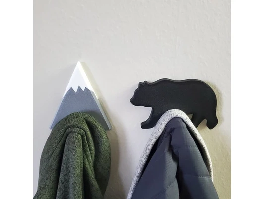 orso cappotto gancio by ziggyzig appendiabiti parete montare 3d print model - Mito3D