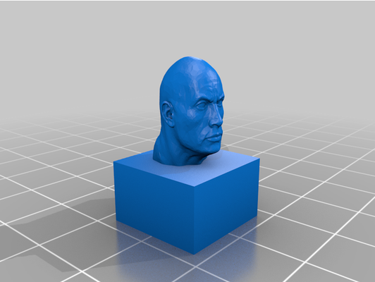 dwayne block johnson 2x2 by kangaroo8 lego felsen 3d print model - Mito3D