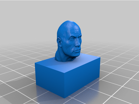 dwayne block johnson 2x3 by kangaroo8 lego felsen 3d print model - Mito3D