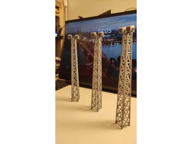 torre piazzale h0 by apelusion ferrovia scala guidato luce merci safari traliccio 3D print model - Mito3D