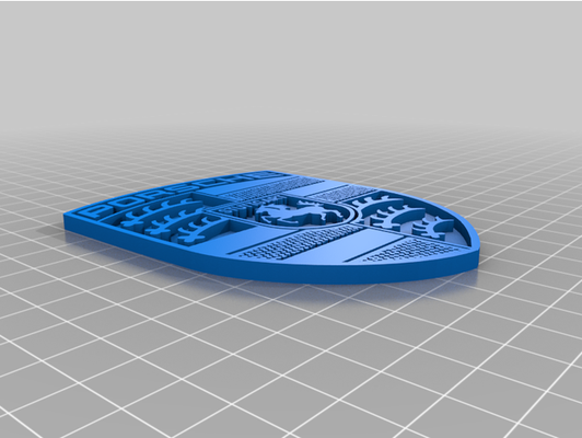 porsche logo insignia by mamelucosta automovilismo simulación giro carreras 3d print model - Mito3D