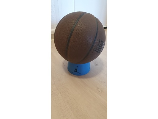 baloncesto soporte estante by raymond rv aire jordán aro logo jugador jordan 1 miguel ncaa redondeado spalding 3d print model - Mito3D