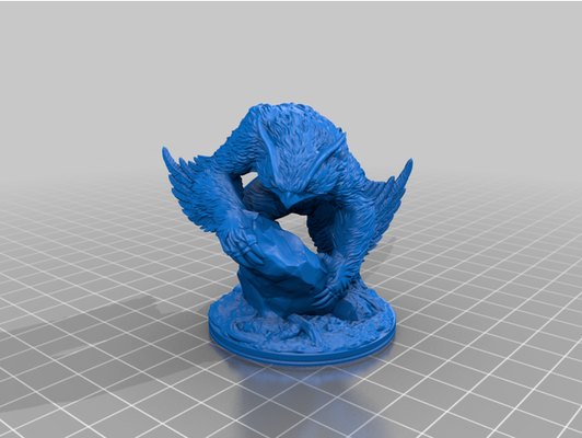 owlbear miniatura on roccia by warsenius orso dungeon draghi gufo esploratore 3d print model - Mito3D