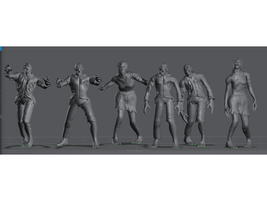 zombies no base remix by traumahawk dd dnd mini untote tot zombie 3d print model - Mito3D