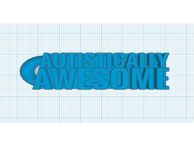 autistically awesome keyring by garthbane autism awareness autistic neurodiversity 3D print model - Mito3D