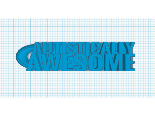 autistically awesome keyring by garthbane autism awareness autistic neurodiversity 3d print model - Mito3D