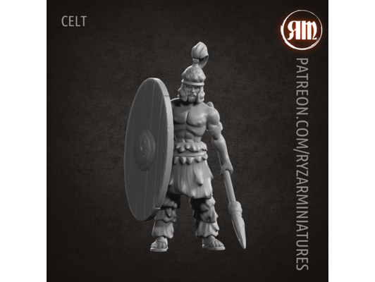 kelte by ryzarminiaturen barbar 28mm 32mm keltisch dnd historisch mini miniatur miniaturen rollenspiel ryzar ttrpg kriegsspiel krieger 3d print model - Mito3D