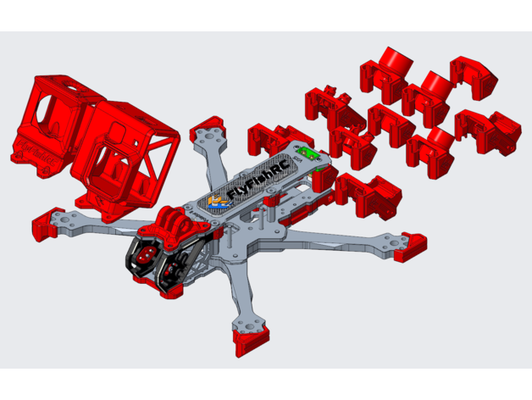 flyfishrc volare 5 6 telaio all in one tpu by pesce volante 3d print model - Mito3D