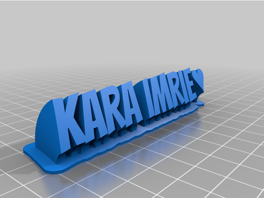 kara imrie placa identificação by resistência personalizado 3d print model - Mito3D