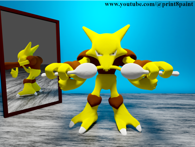 alakazam by print8paint figura modelo pokemon 3D print model - Mito3D