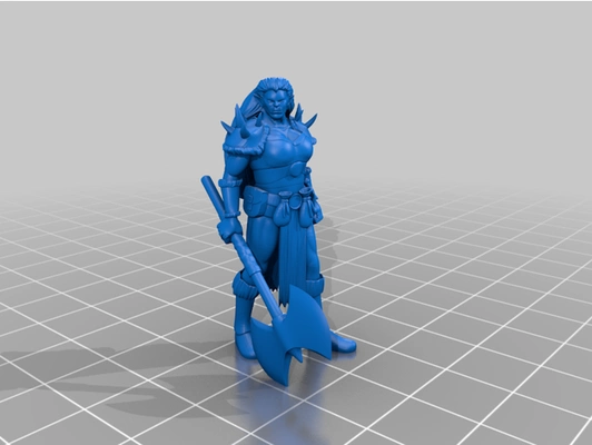 orc fêmea guerreiro base remixar by traumahawk dnd masmorras dragões mini miniaturas orcs 3d print model - Mito3D