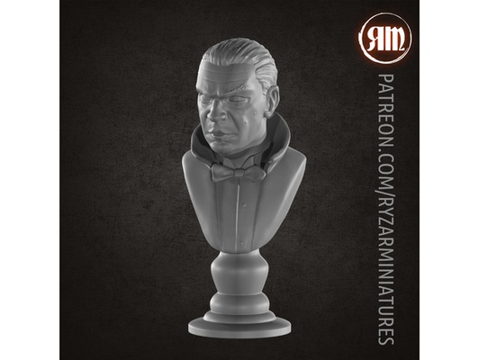 dracula büste by ryzarminiaturen wunderschönen klassisch anzahl grusel lugosi miniaturen monster ryzar skulptur universal vampir 3d print model - Mito3D