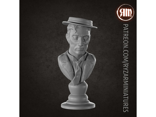 mec keaton buste by ryzarminiatures acteur comédien comédie réalisateur film miniatures ryzar sculpture silencieux slapstick 3d print model - Mito3D