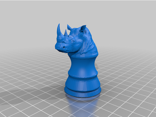 schach nashorn by kazo65 varianten fee 3d print model - Mito3D