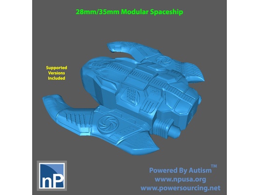 modular spaceship tabletop wargames by np-dev 28mm 40k 5 parsecs home rocket scifi ship space stargrave star wars legion wargame 3d print model - Mito3D