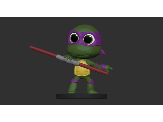 cartoon style ninja tortue donatello by mixte chibi tortues zbrush 3d print model - Mito3D