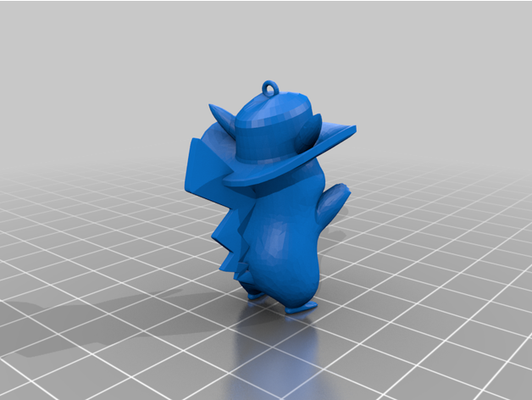 cow boy pikachu by jbxrajas chapeau porte clés 3d print model - Mito3D