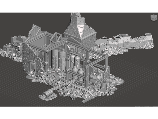 15mm ww1 ww2 usine ruines sucre by kj7574 1 100 chaîne of commander coc flammes guerre fow jeu terrain guerre mondiale seconde 3d print model - Mito3D