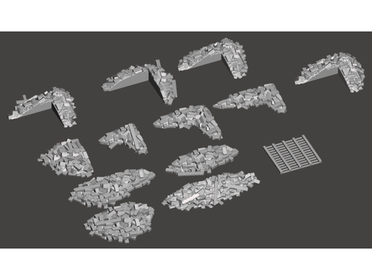 1 100 15mm bâtiment décombres by kj7574 flammes of guerre fow ww1 ww2 guerre mondiale seconde 3d print model - Mito3D