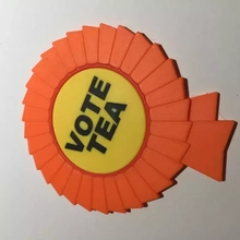 'vote tea' rosette coaster 3d printing model - threeding drink tea sign plaque politics 3d print model - Mito3D