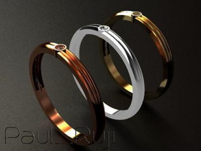 002 c simple ring fashion 3D printing model, file, printable design, 3d print, Diamond Ring 3d print model - Mito3D