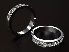 10 diamonds ring fashion 3D printing model, file, printable design, 3d print, Diamonds Ring 3d print model - Mito3D
