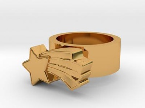 123d design ring fashion 3D printing model, file, printable design, 3d print, ring, rings, jewelry, jewellery, shooting star, stars, star 3d print model - Mito3D