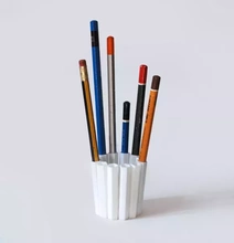 12 lápiz maceta 3d impresión modelo trío oficina diseño bolígrafo soporte multi functional escritorio organizador sencillo función puesto 3d print model - Mito3D