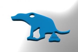 2020 dog keychain 3D printing model, file, printable design, 3d print, Dog Keychain 3d print model - Mito3D