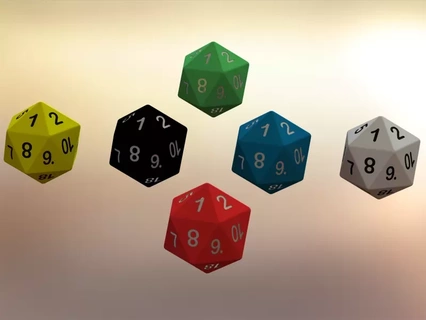 20 sided game dice 6 colors 3d printing model  toys game education dice boardgame board game board games sided board game piece dice model dices dice 3d model educational boardgames games toys board board games educational toy games toys dicegame educational games  3d print model - Mito3D