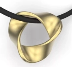 20mm mobius design slider pendant 3d printing model - threeding jewelry jewellery 3d print model - Mito3D