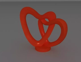 2 corazones decoración 3d impresión modelo trío corazón amor san valentin día 3d print model - Mito3D